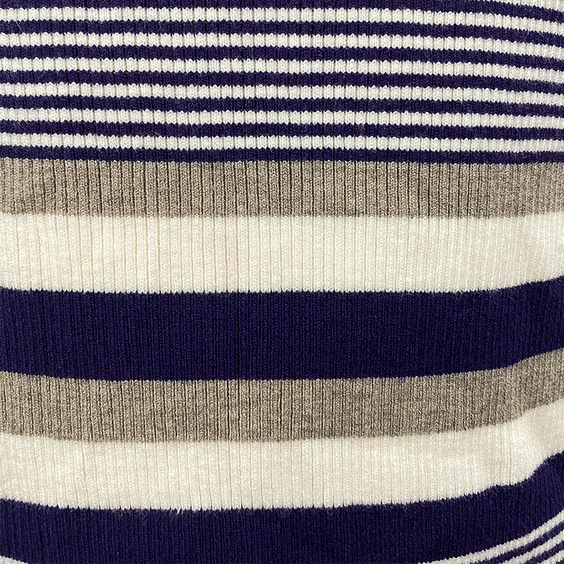 Men's Spring and Summer Casual Horizontal Stripe Knit Short Sleeve T-Shirt ASW1978C7K