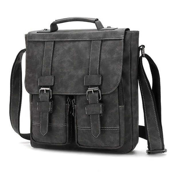VINTAGE FASHION LEATHER MULTI-POCKET FLAP BAG