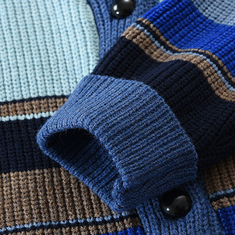 Veste pull à revers colorblock pour homme