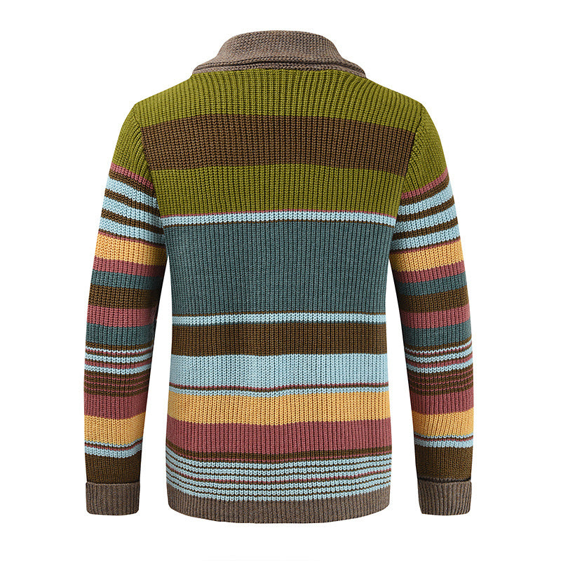 Veste pull à revers colorblock pour homme