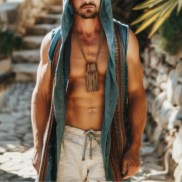 Men's fashionable and casual Bohemian-style robe