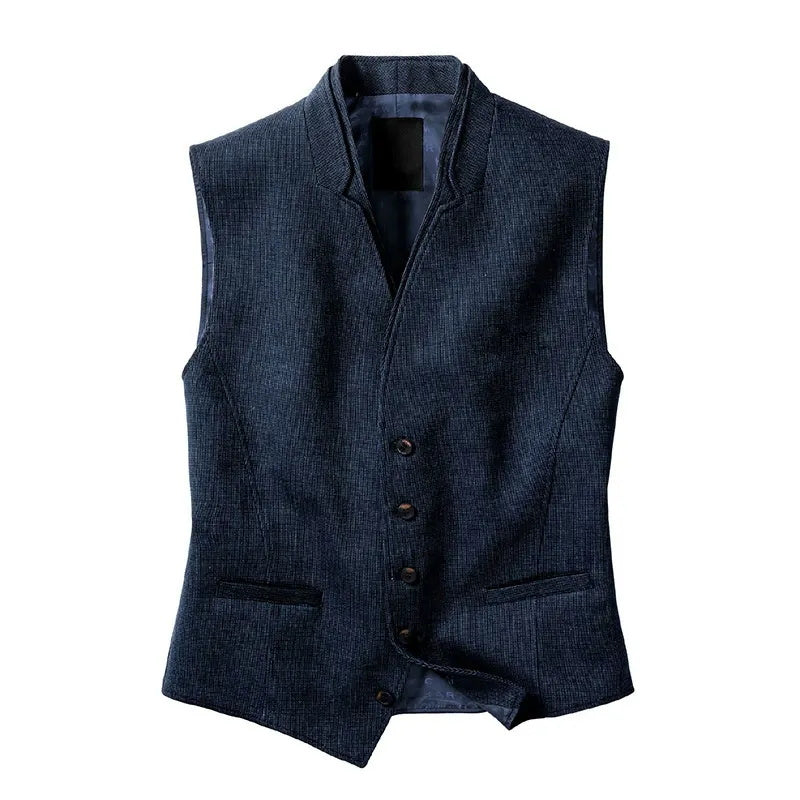 Men's fashionable and casual navy blue vest