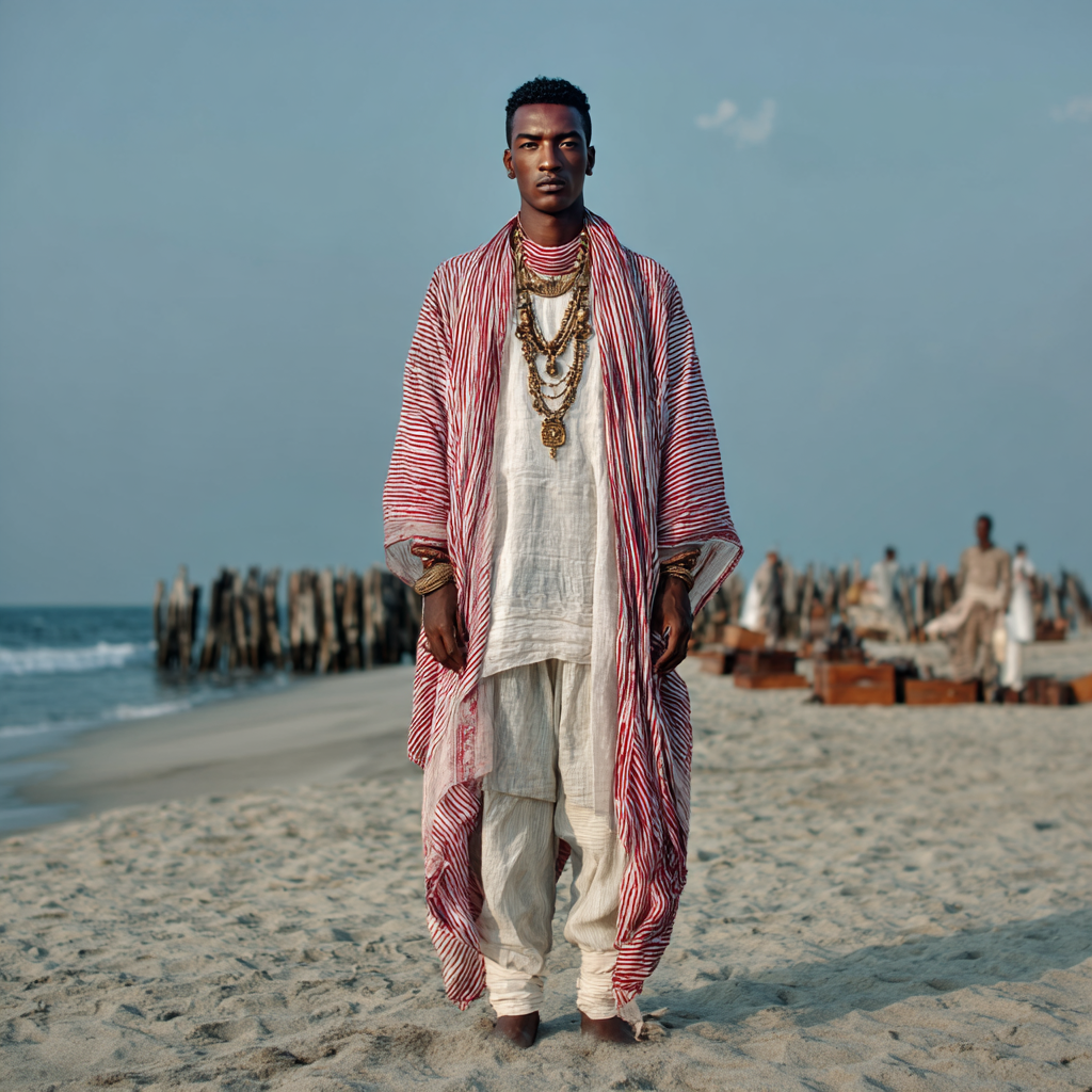 Men's fashionable and casual Bohemian-style robe