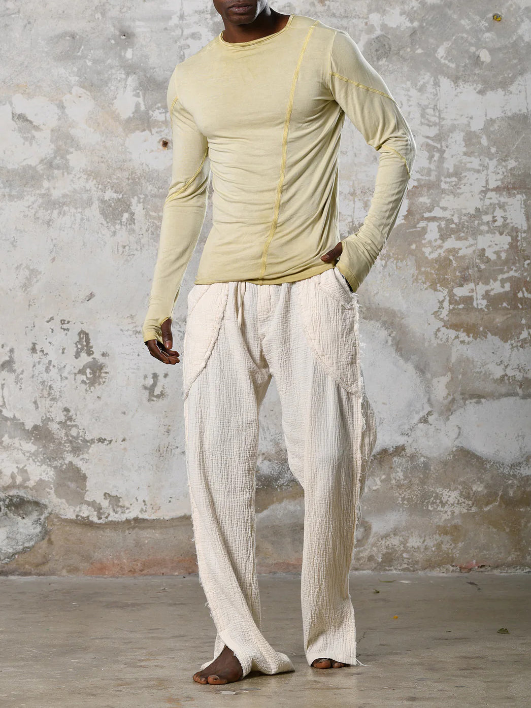 Men's fashionable and casual Bohemian-style long-sleeved T-shirt
