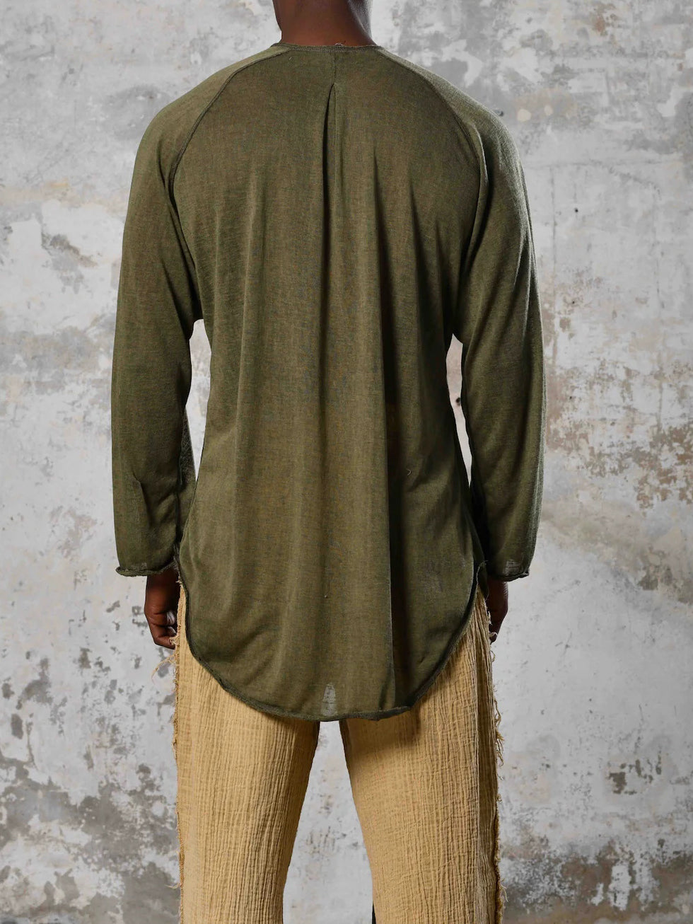 Men's fashionable and casual Bohemian-style long-sleeved T-shirt