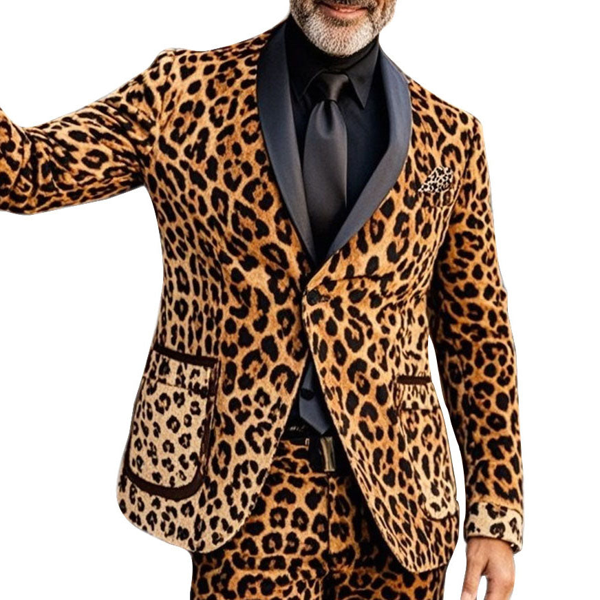 Men's fashionable casual leopard print jacket