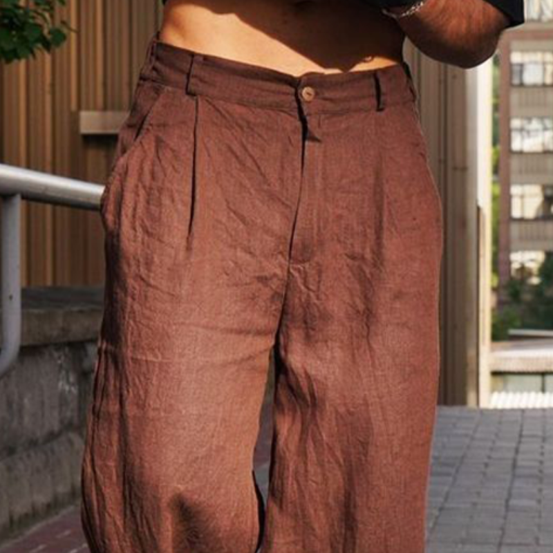 Men's Spring Fashion Casual Loose Cotton and Linen Pants