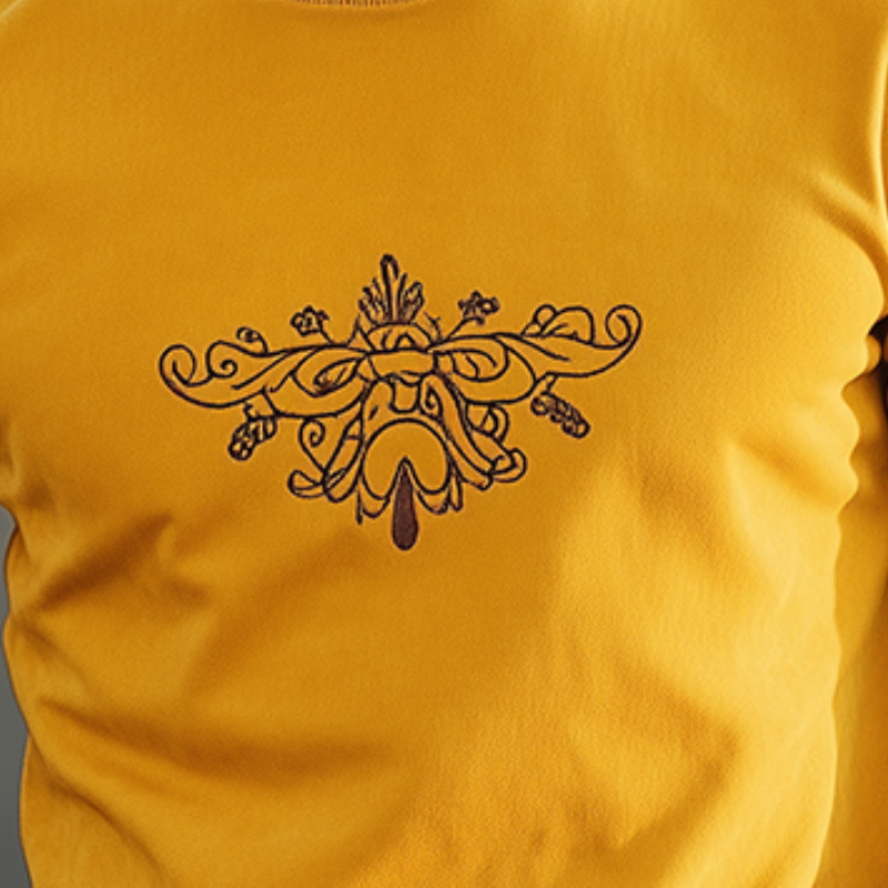 Men's Spring and Summer Fashion Classic Round Neck Suede Embroidered Short Sleeve T-Shirt