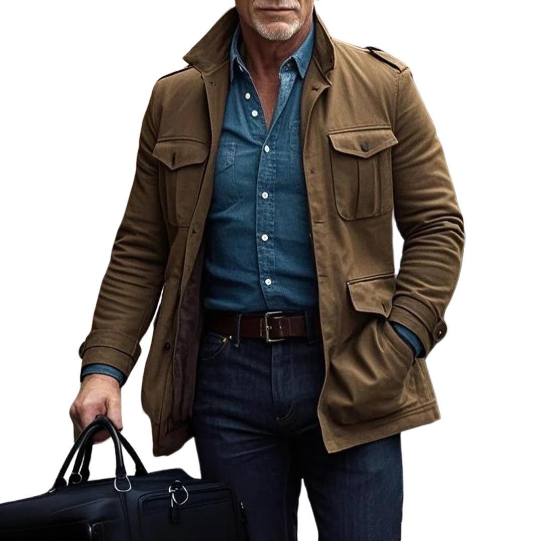 Men's fashionable casual brown jacket