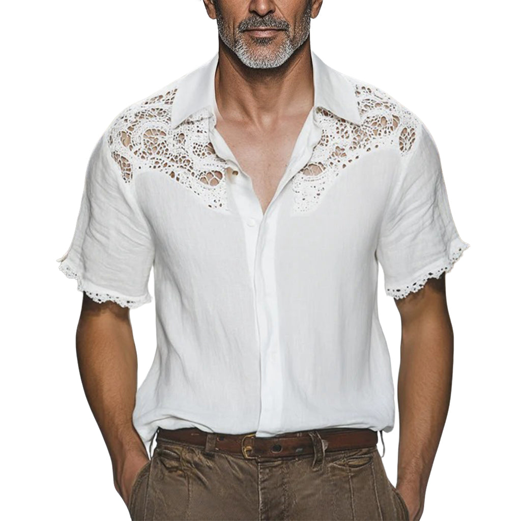 Men's fashionable casual lace shirt