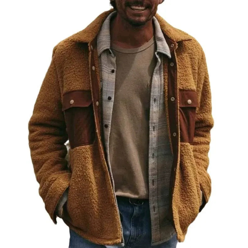 Veste, manteau et pardessus pour homme avec motif de collage de couleurs contrastées