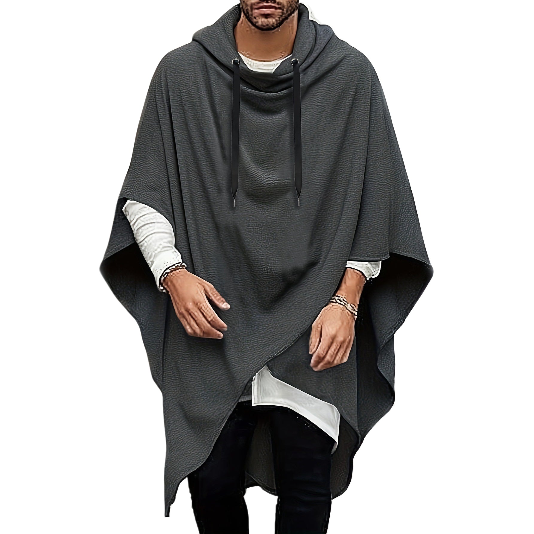 Men's fashionable and casual grey long sweatshirt