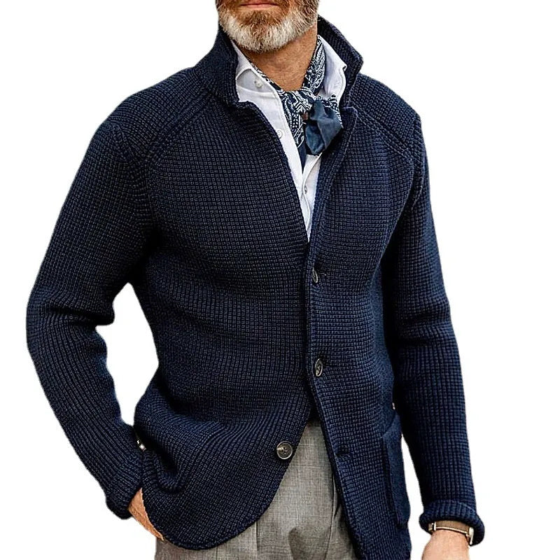 Men's fashionable casual warm solid-color sweater