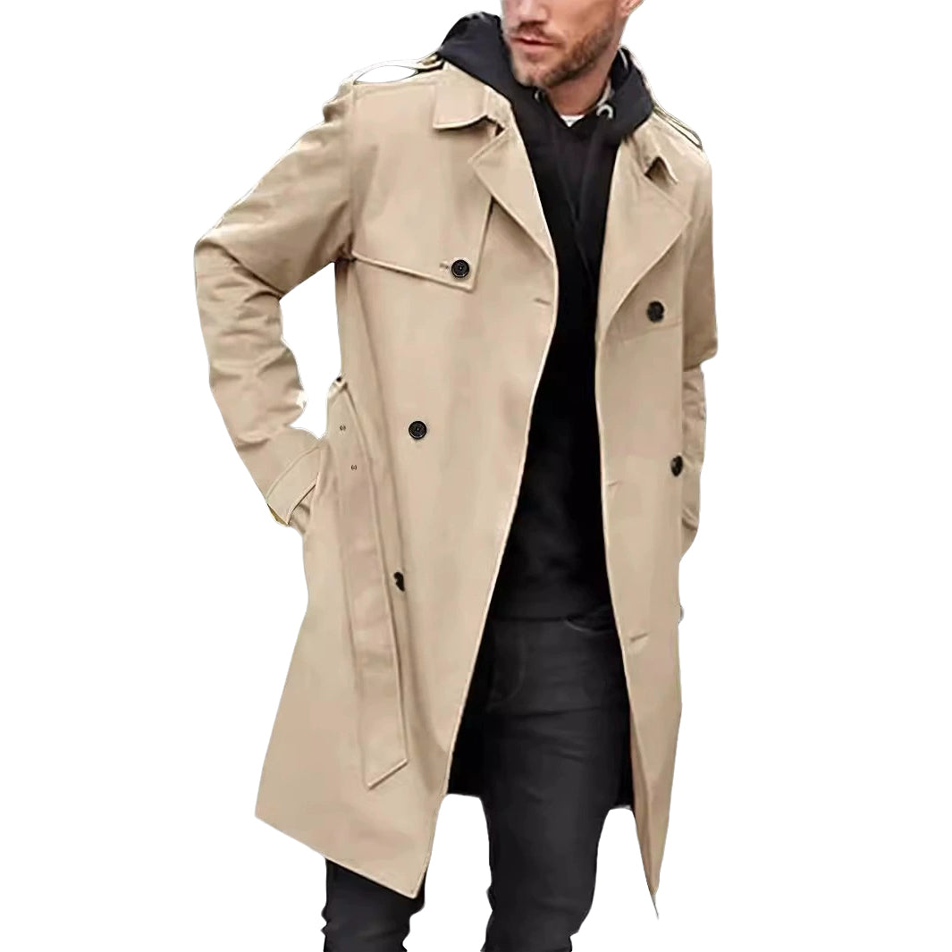 Modischer und lässiger Khaki-Trenchcoat für Herren