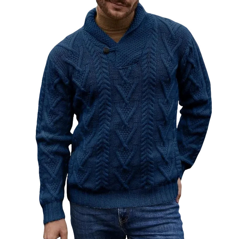 Men's fashionable casual solid-color sweater