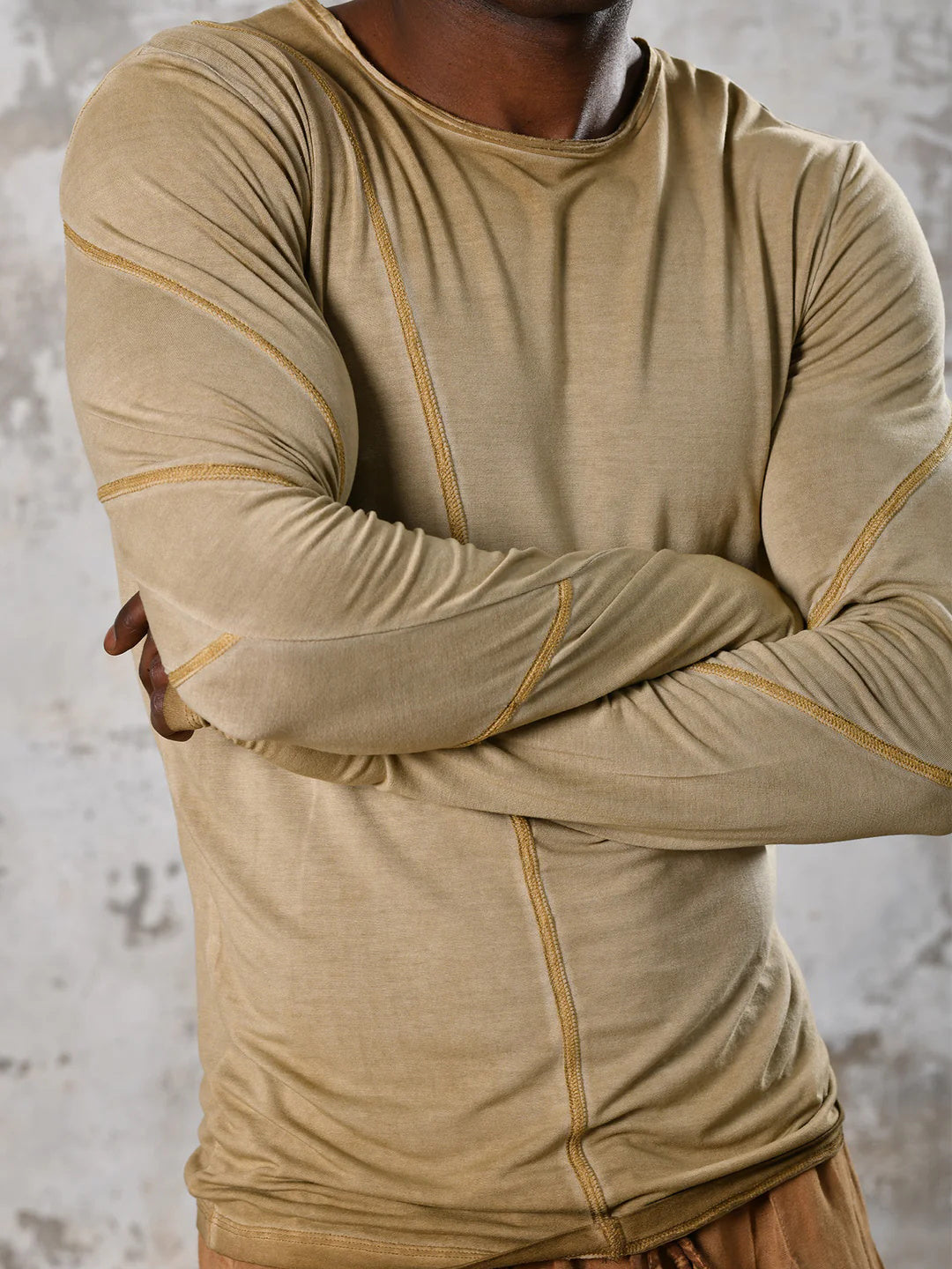 Men's fashionable and casual Bohemian-style long-sleeved T-shirt