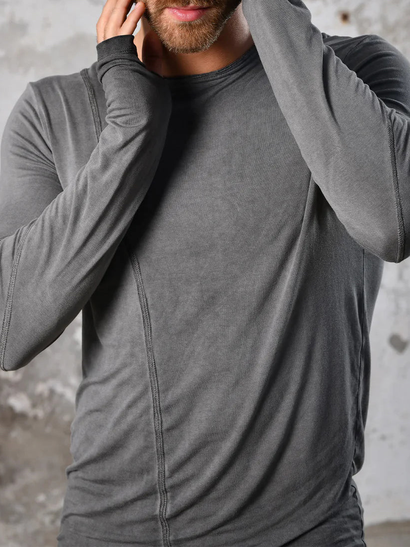 Men's fashionable and casual Bohemian-style long-sleeved T-shirt
