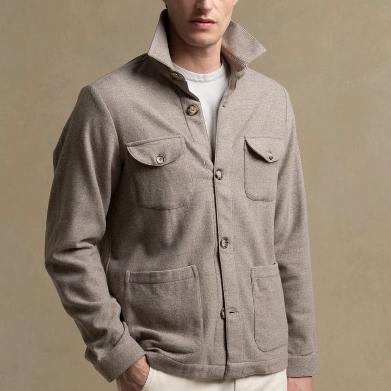Men's fashionable casual solid-color suit jacket