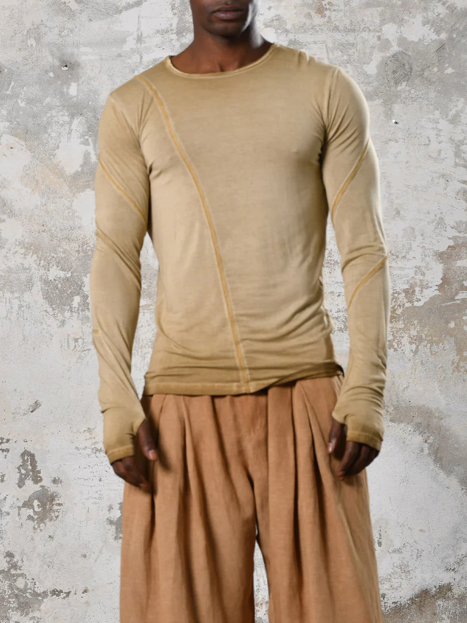 Men's fashionable and casual Bohemian-style long-sleeved T-shirt