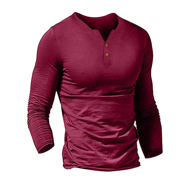 Men's solid color long sleeve T-shirt