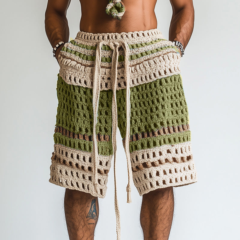 Short de plage tressé pour homme