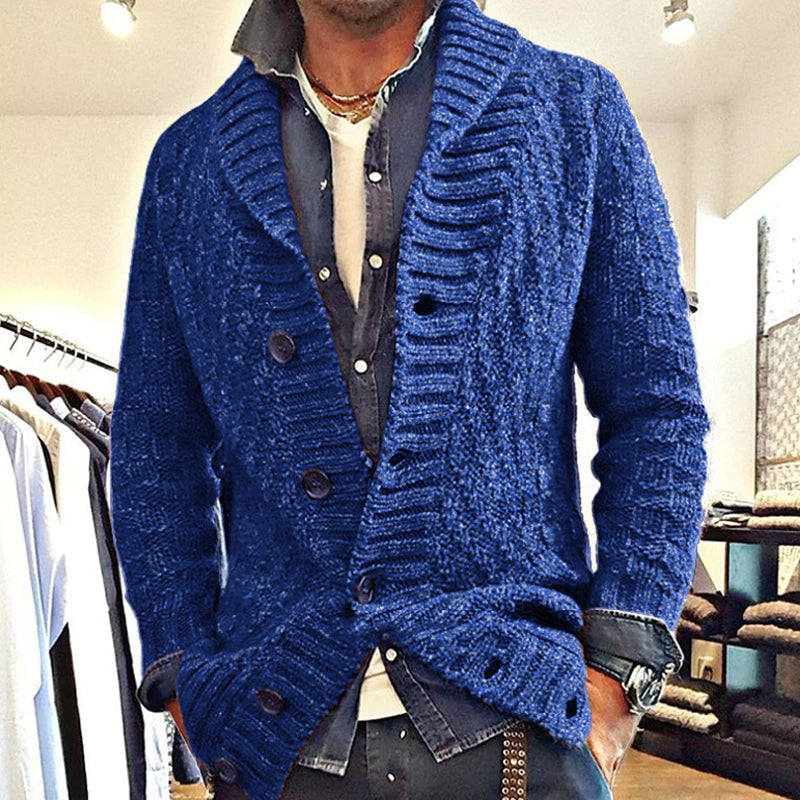 VESTE CARDIGAN EN MAILLE À REVERS VINTAGE POUR HOMME