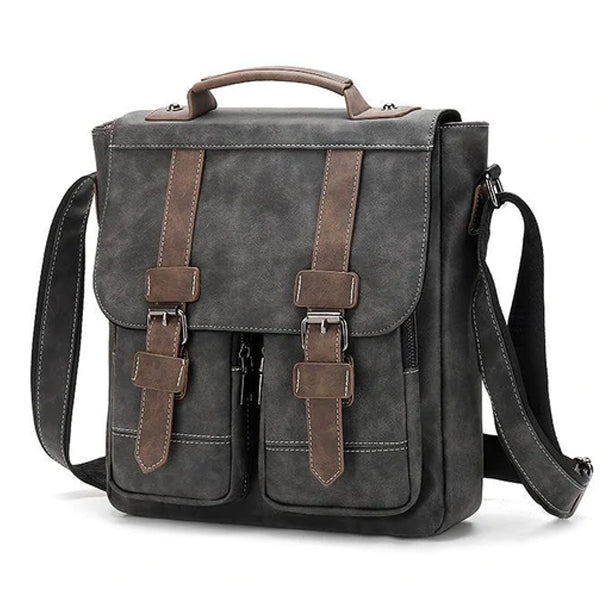 VINTAGE FASHION LEATHER MULTI-POCKET FLAP BAG