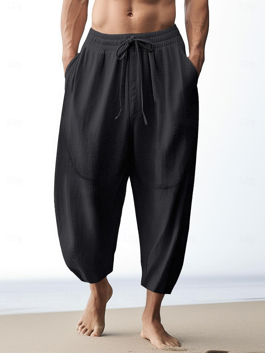 Pantalons en lin pour hommes, tendance et décontractés