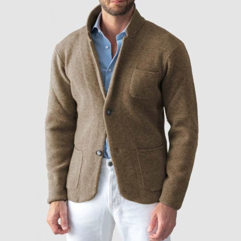 Men's fashionable casual solid-color suit jacket