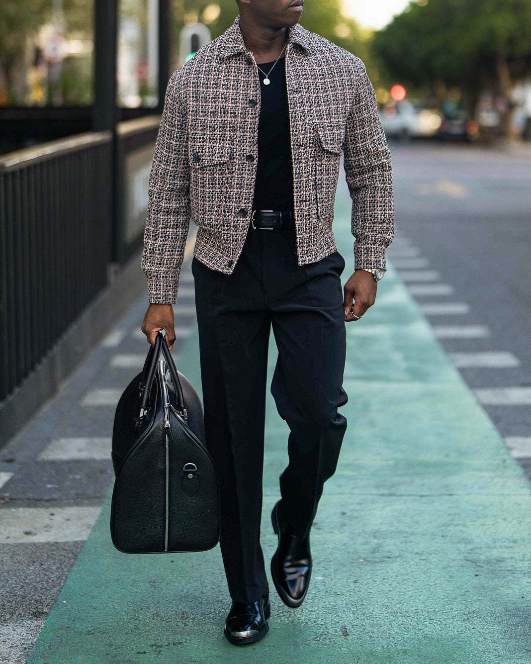 Men's fashionable casual geometric printed jacket