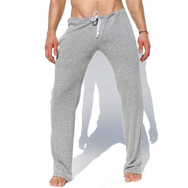 Men's fashionable casual knitted flared trousers
