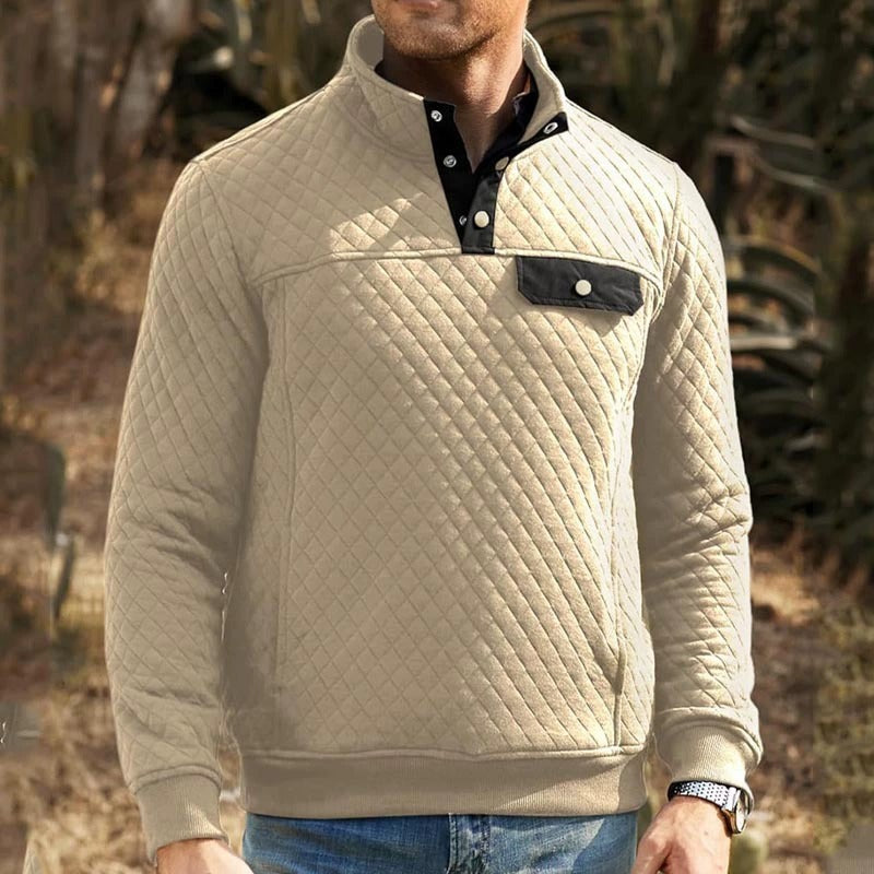 Men's fashionable casual Waffle sweatshirt