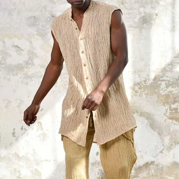 Men's fashionable and casual khaki vest