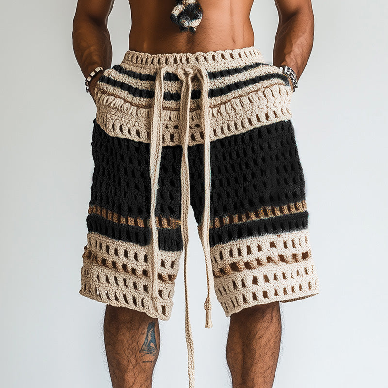 Short de plage tressé pour homme