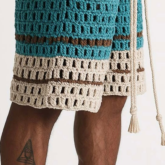 Short de plage tressé pour homme