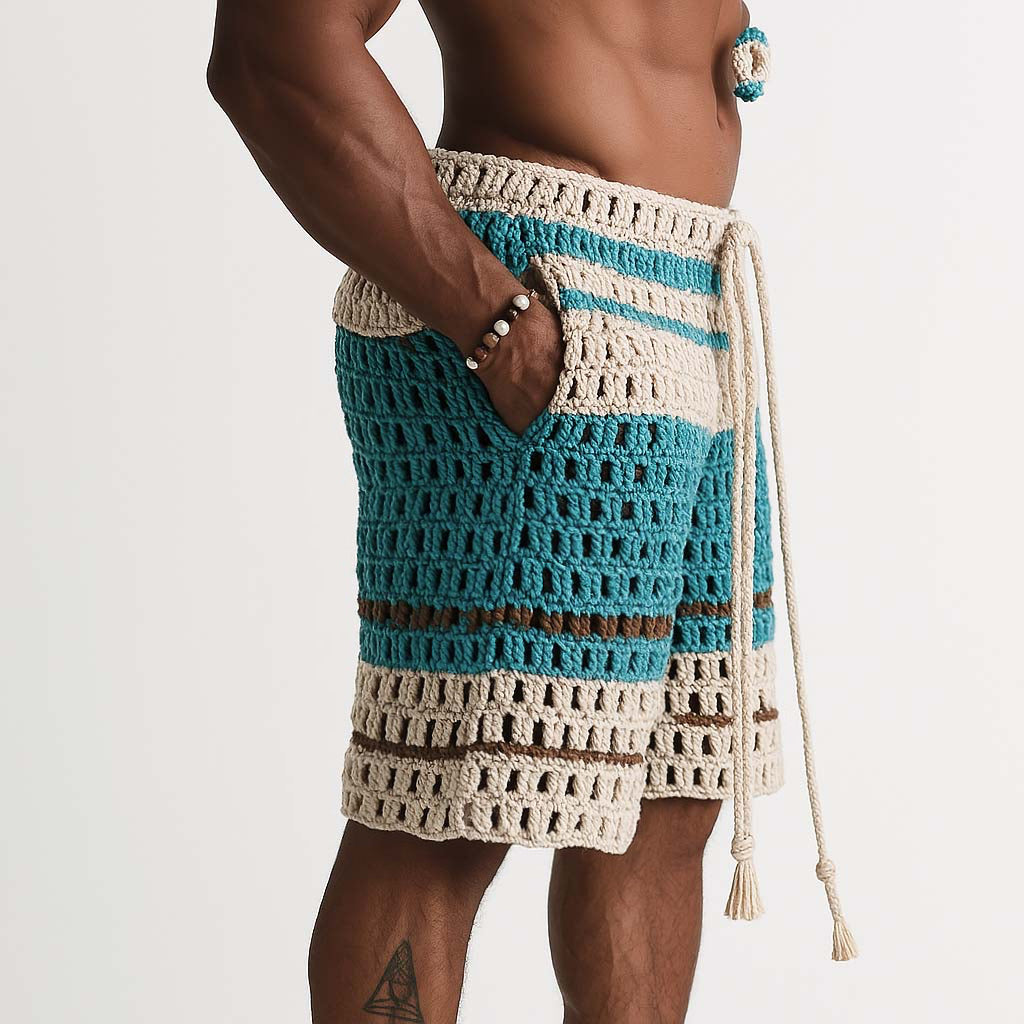 Short de plage tressé pour homme