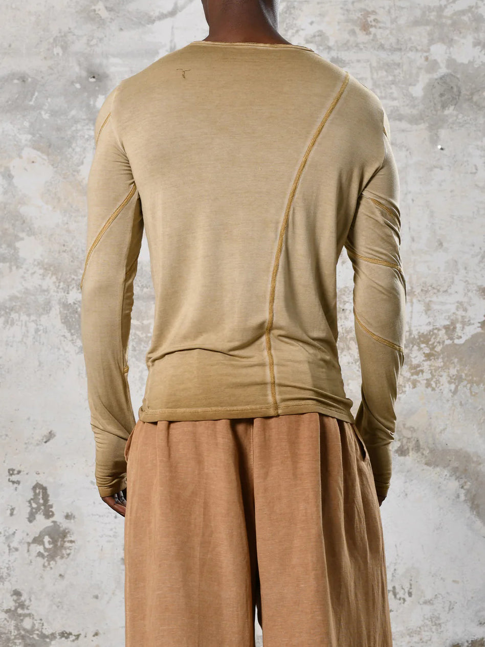 Men's fashionable and casual Bohemian-style long-sleeved T-shirt