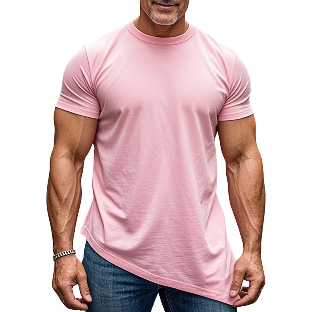 Men's fashionable casual irregular short-sleeved T-shirt