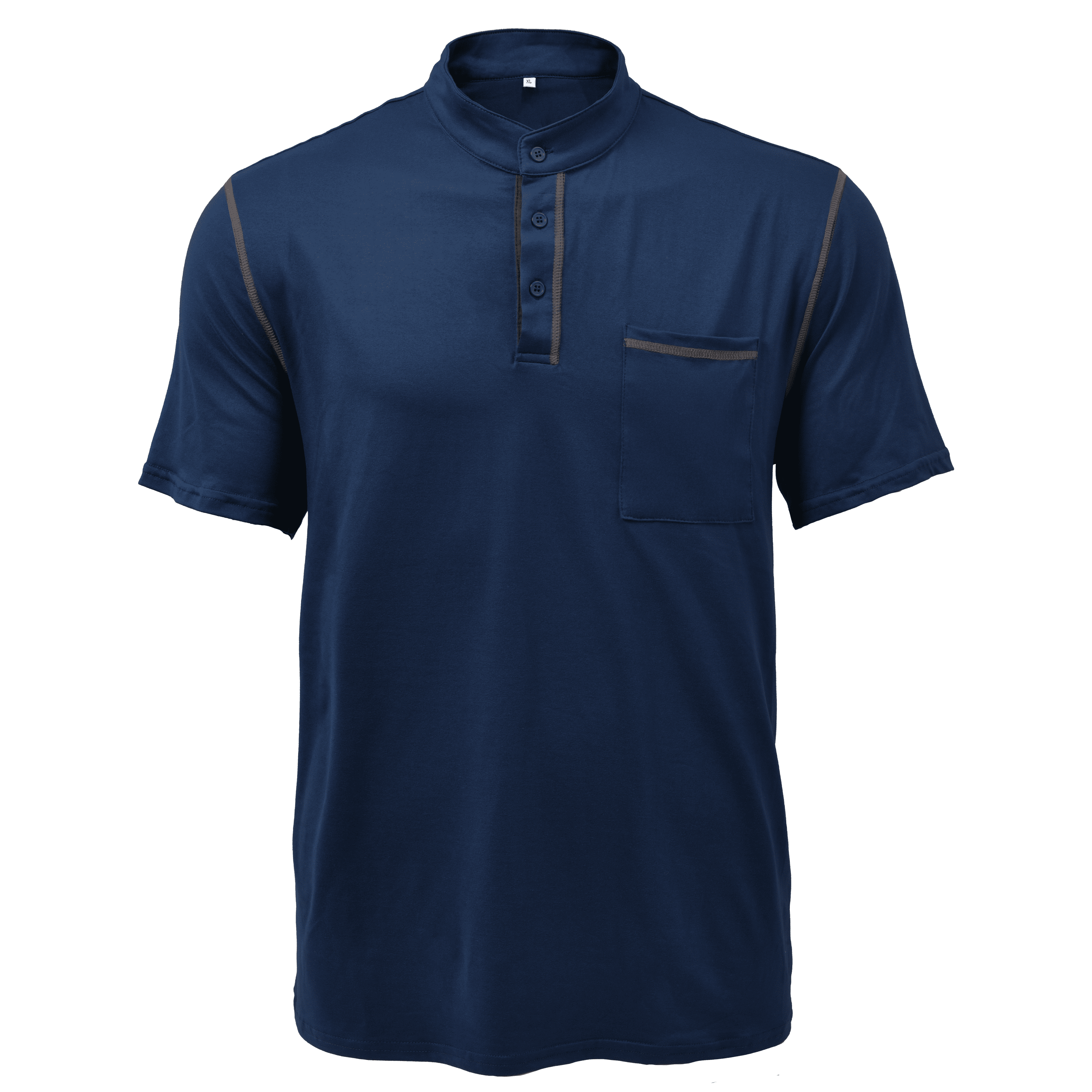 Men's Casual Colorblock Henley Collar Short Sleeve T-Shirt