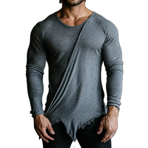 Men's Casual Round Neck Collar Comfortable And Breathable Long-sleeved T-shirt