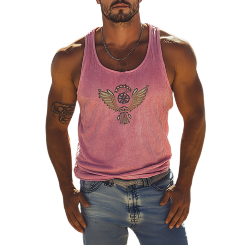 Débardeur rayé classique et décontracté pour homme, style rétro américain, en tricot brodé