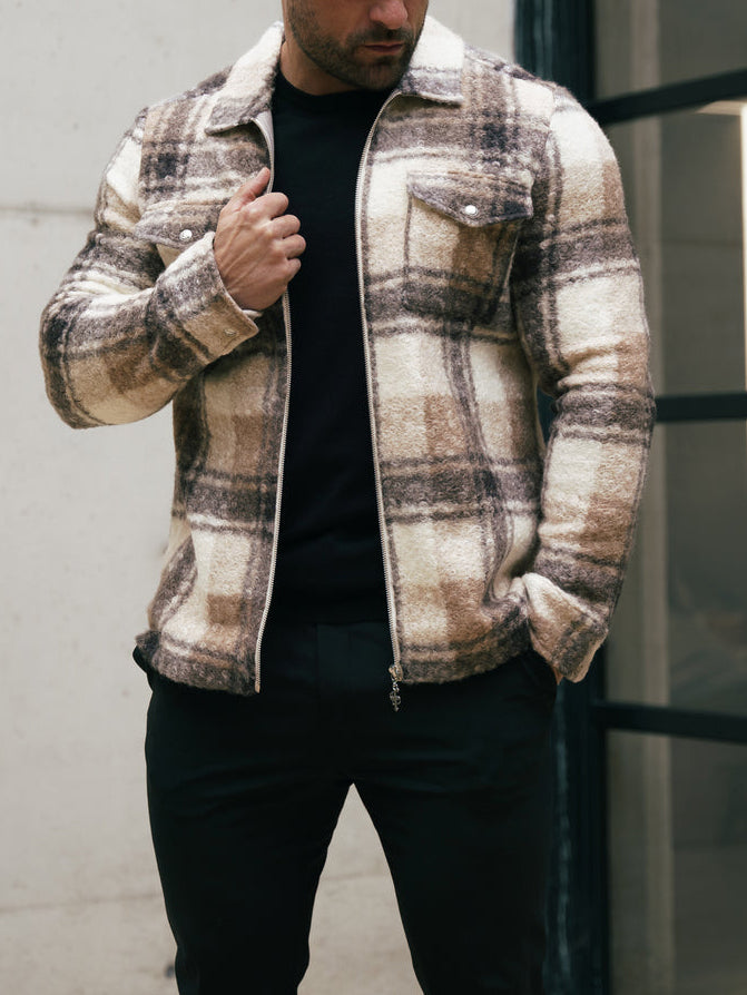 Boucle Zipped Check Jacket