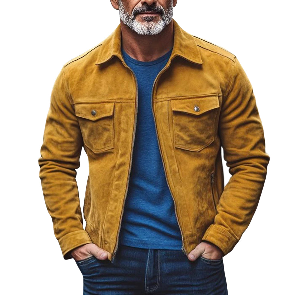 Manteau en daim tendance et décontracté pour homme