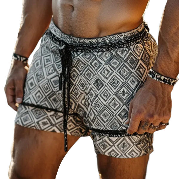 Men's Bohemian Vintage Beach Vacation Ethnic Style Casual Shorts