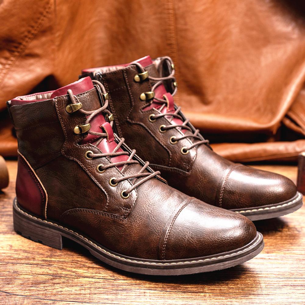MEN'S PATCHWORK ANKLE BOOTS