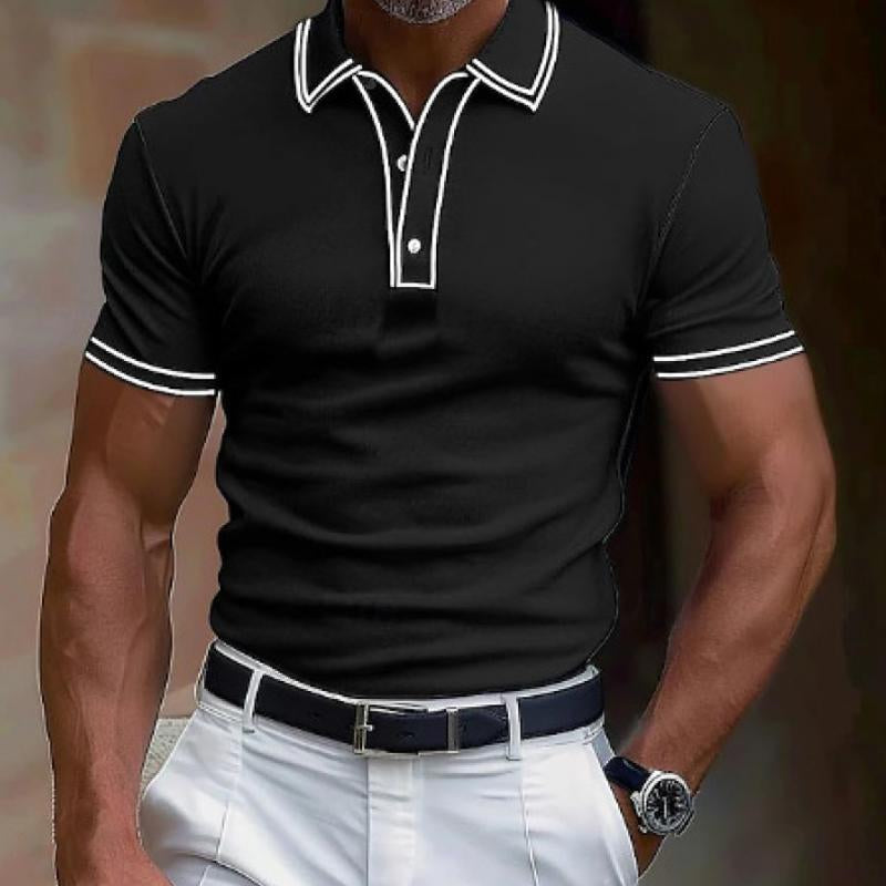 Men's Casual Lapel Slim Fit Short Sleeve Polo Shirt