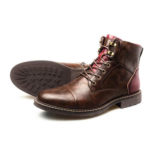 MEN'S PATCHWORK ANKLE BOOTS