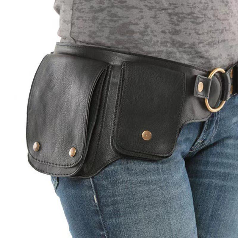 Sac à bandoulière réglable en cuir PU pour homme, style vintage classique