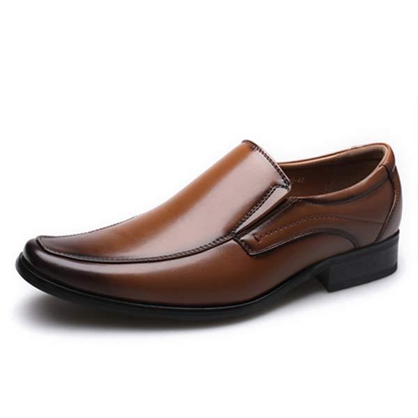 CHAUSSURES À ENFILER POUR HOMMES EN CUIR À PETITES CARRÉES