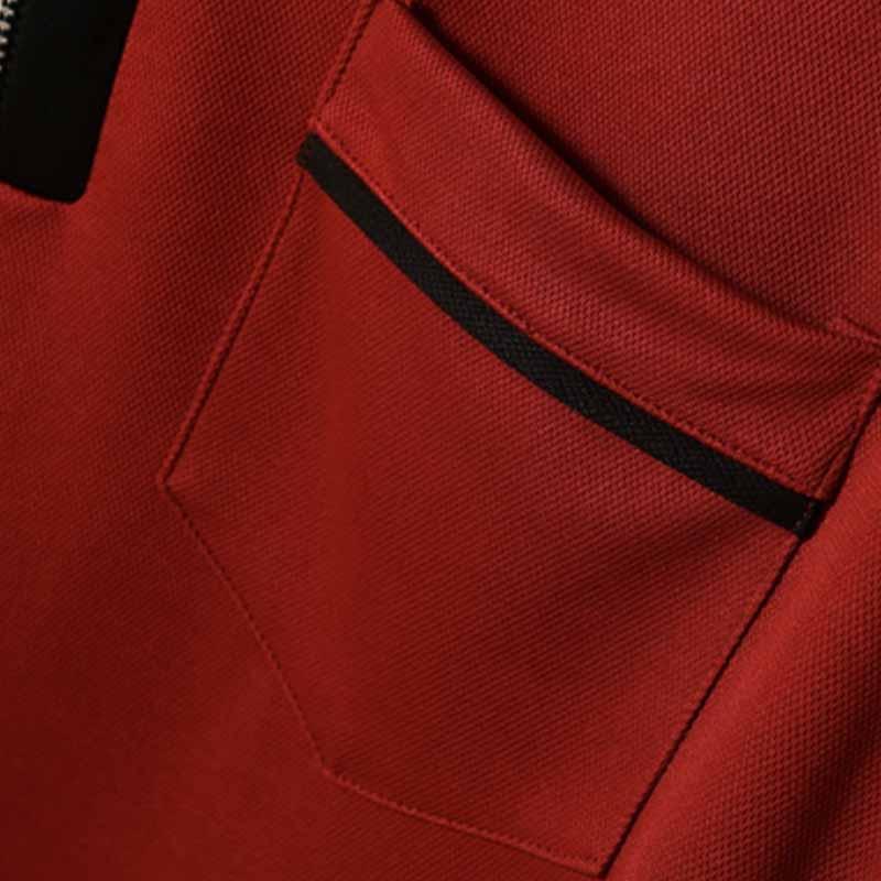 Polo à manches longues et poches color block pour homme
